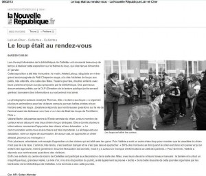 Article de presse traitant d'une exposition autour du loup